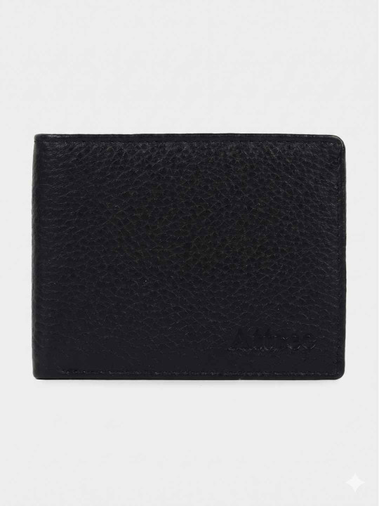 Attree Men Textured Leather Two Fold Wallet