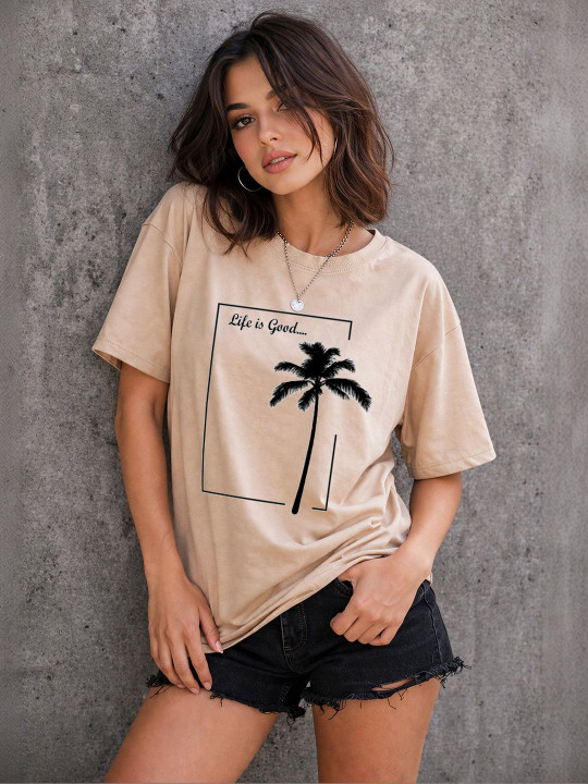Moda Rapido Women Printed Drop-Shoulder Sleeves T-shirt