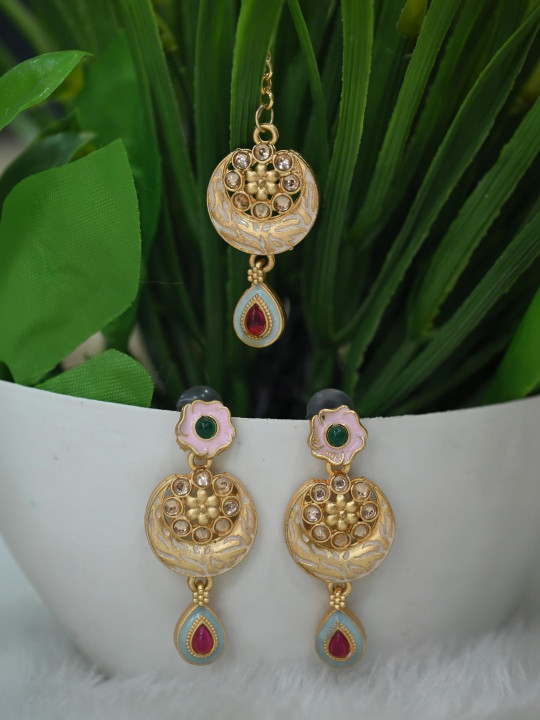 ZHABU Gold-Plated Necklace and Earrings