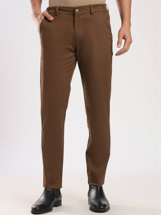 MR BUTTON Men Comfort Easy Wash Zip Trousers
