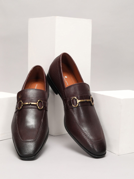 Louis Philippe Men Premium Leather Breathable Anti Slip with Heel Formal Slip-on Shoes