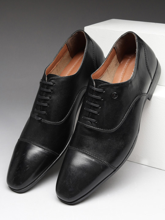 Louis Philippe Men Premium Leather Breathable Anti Slip with Heel Formal Oxford Shoes