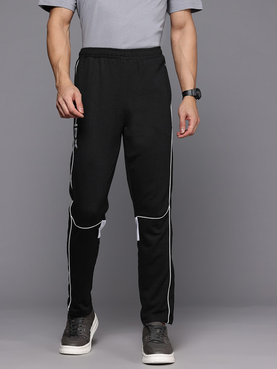 HRX by Hrithik Roshan Men Monochrome Printed Detail Lifestyle Track Pants