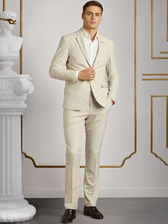 Louis Philippe Notched Lapel Slim Fit 2 Piece Suit