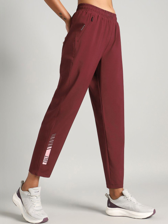 CULT Women's Maroon True Strength Training Trackpants