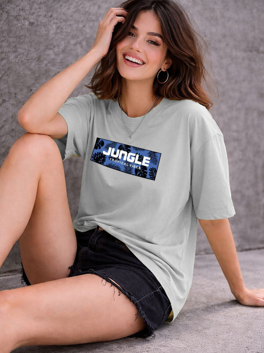 Moda Rapido Women Printed Drop-Shoulder Sleeves T-shirt