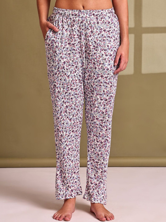 TAG 7 Pack of 2 Printed Cotton Mid-Rise Straight Lounge Pants