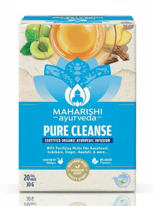MAHARISHI ayurveda Organic Pure Cleanse Ginger Herbal Tea 20 Bags -30 g