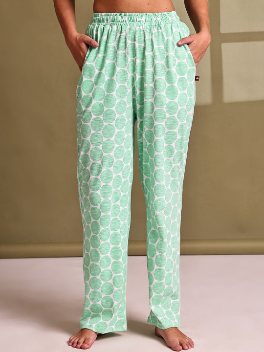 ETC Printed Mid-Rise Straight Lounge Pants