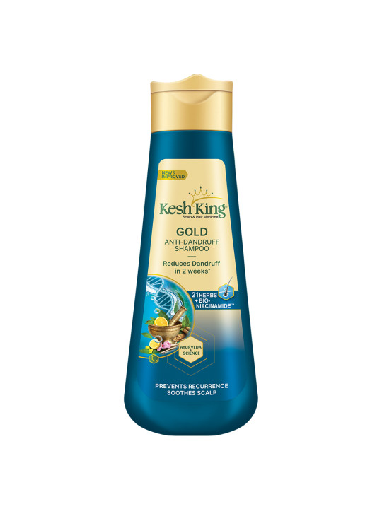 Kesh King Gold Anti-Dandruff Shampoo with 21 Herbs for Men & Women - 340ml