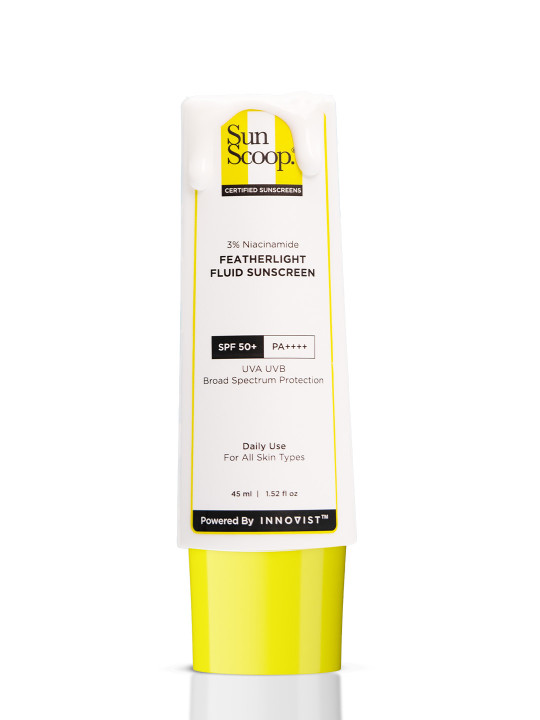 SunScoop 3% Niacinamide Fluid Sunscreen SPF 50+ PA++++ Lightweight In-Vivo Tested - 45ml