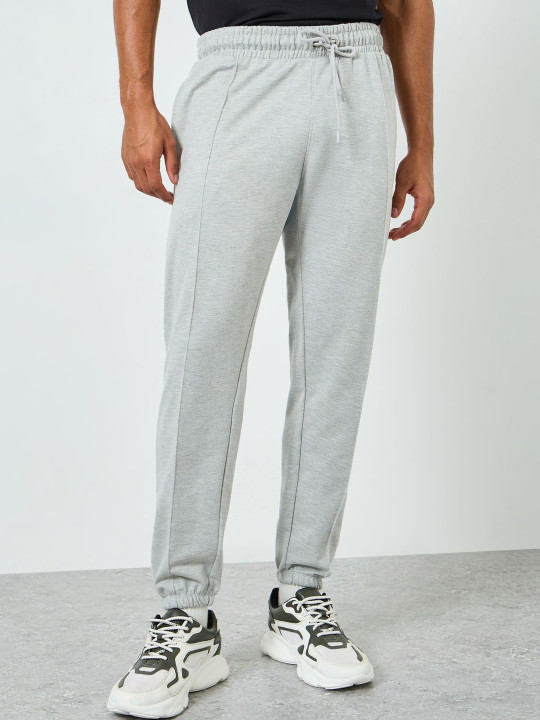 Styli Men Front Pintuck Terry Slim Fit Joggers