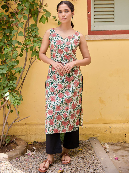 anayna Women Floral Printed Kurta