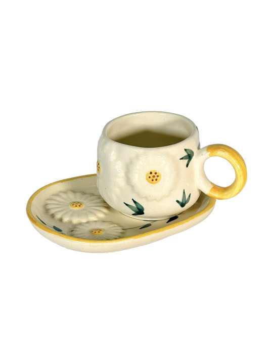 SNS Living Co. Multicoloured Floral Printed Ceramic Glossy Cups Set of Cups and Mugs