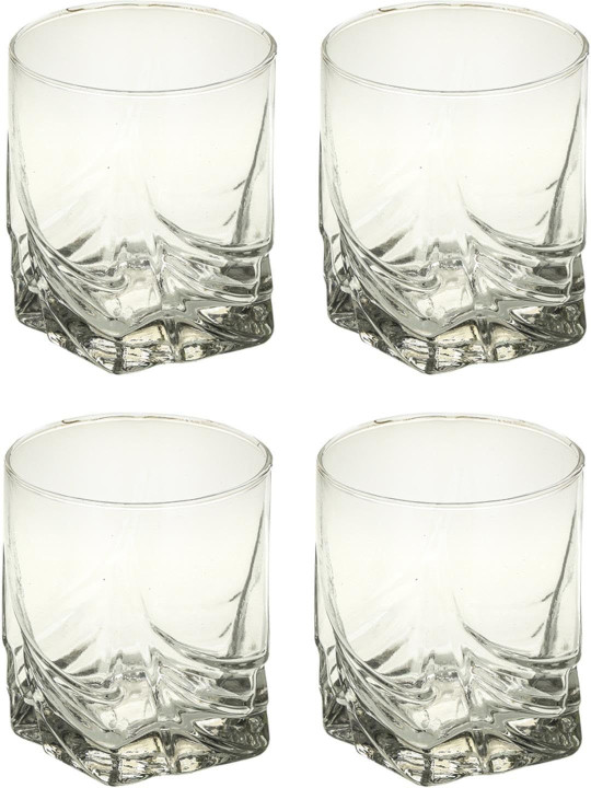 1ST TIME Transparent 4 Dishwasher Safe Glass Water Glass
