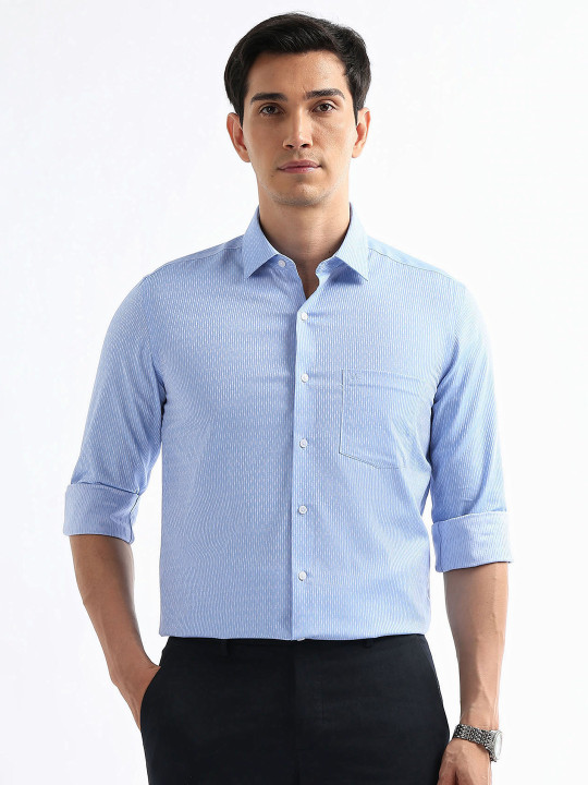 Arrow Slim Fit Striped Pure Cotton Formal Shirt