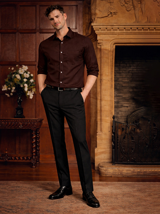 Louis Philippe Men Regular Fit Classic & Modern Styling Textured Formal Trouser
