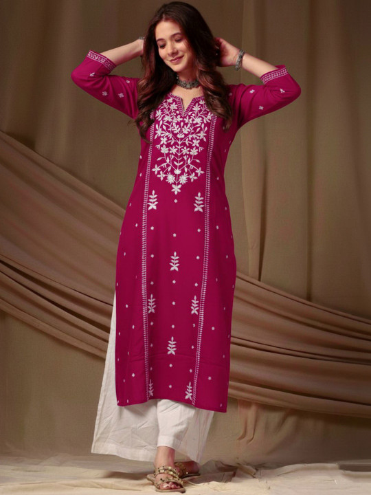 Anushansa Women Ethnic Motifs Embroidered Kurta