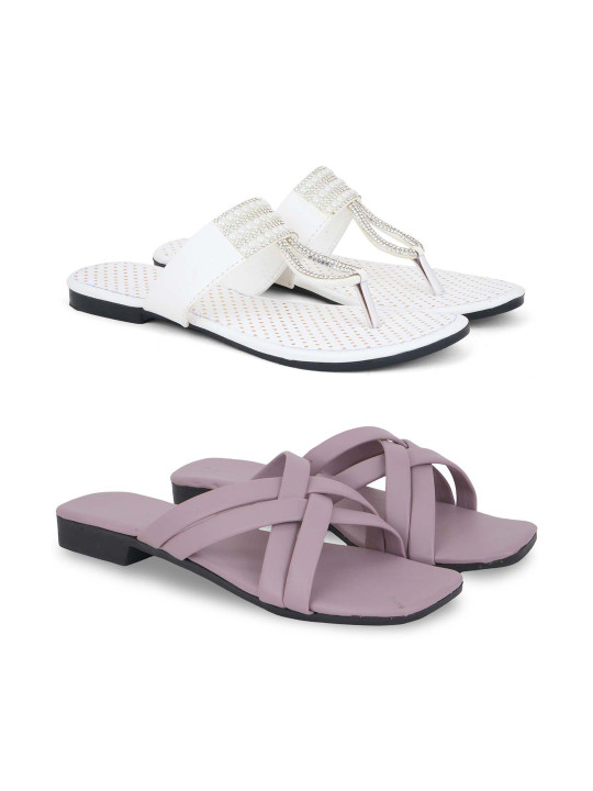 KAPYANSH Women Embellished Thong Flip-Flops