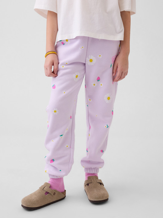 GAP Girls Floral Print Loose Fit Casual Joggers