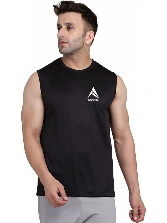 Kroptee Pack of 2 Cotton Blend Gym Vest