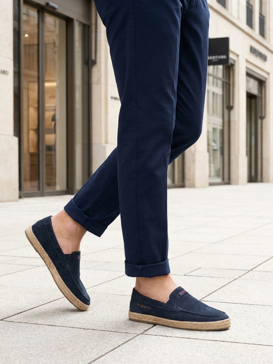 Bugatti Men Leather Slip-On Espadrilles