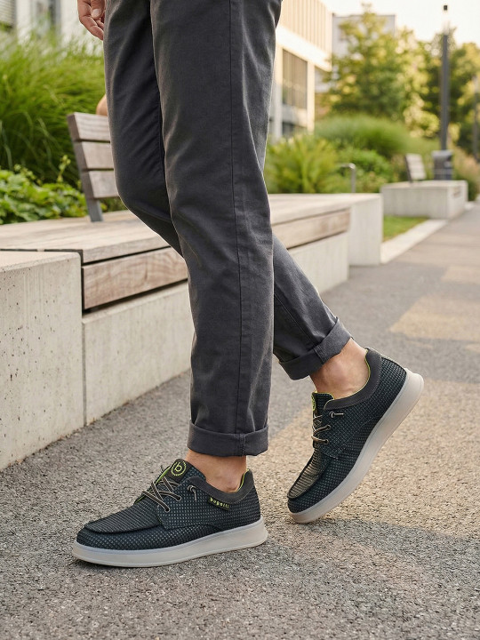 Bugatti Fiero Men Textured Round Toe Textile Sneakers