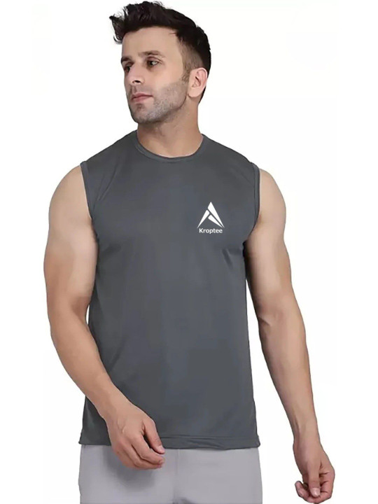 Kroptee Pack of 2 Cotton Blend Gym Vest