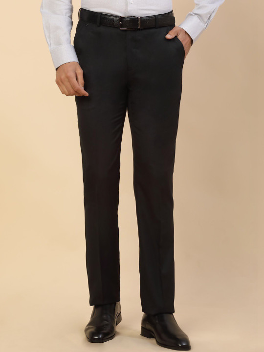 Cantabil Men Breathable & Soft Color Fastness Solid Regular Fit Formal Trouser