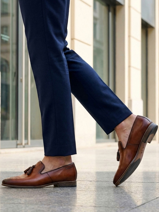 Bugatti Men Round Toe Leather Formal Brogues