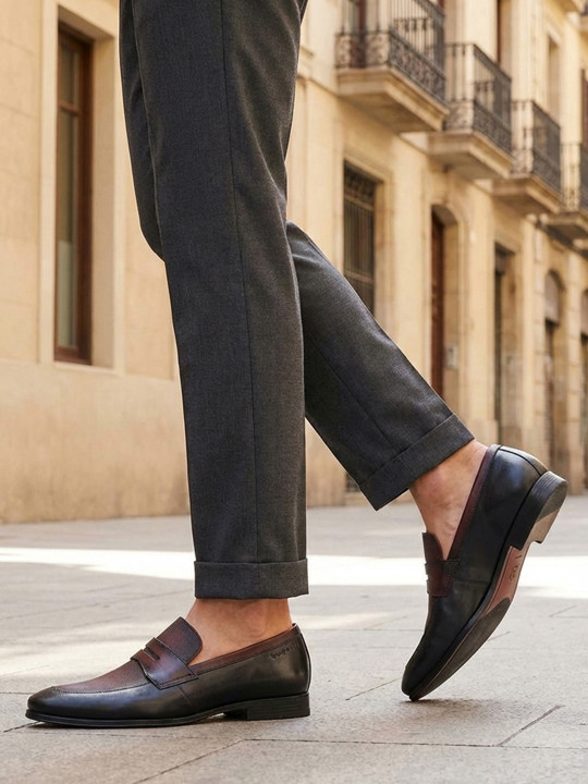 Bugatti Men Leather Formal Slip-Ons