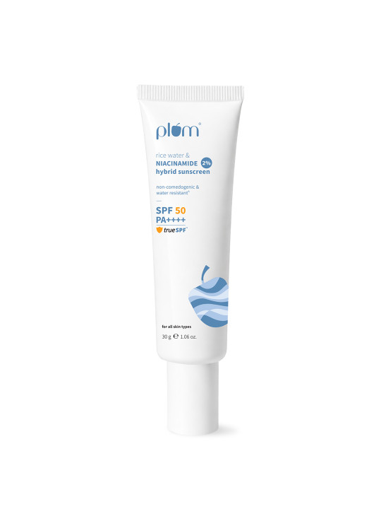 Plum Rice Water & 2% Niacinamide SPF50 PA++++ Hybrid Sunscreen - 30 g