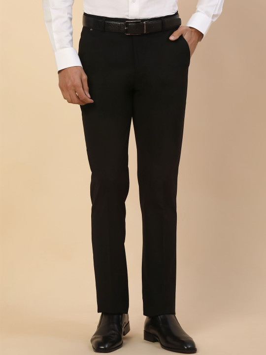 Cantabil Men Breathable & Soft Color Fastness Solid Regular Fit Formal Trouser