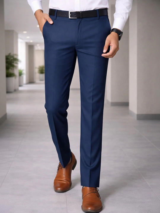 CULIN Men Relaxed Easy Wash Trousers