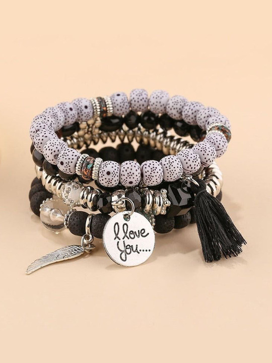 TheVineGirl Women 4 Charm Bracelet