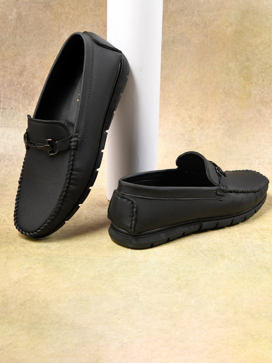 STEPSOFT Men Round Toe Textured Loafers with All-Day Comfort & Effortless Style