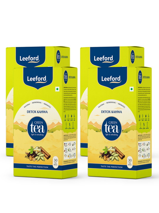 Leeford Pack of 4 Detoxifying Kahwa Green Tea - 30 Teabags