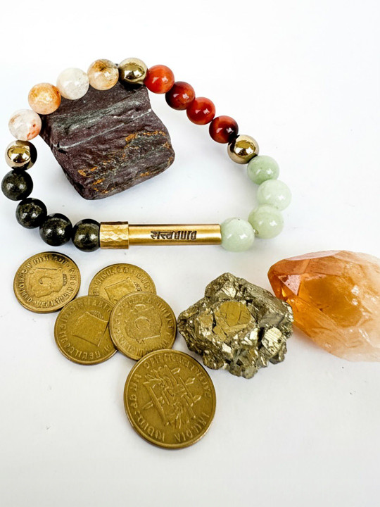 Satva Aura Unisex Crystals Handcrafted Gold-Plated Bracelet