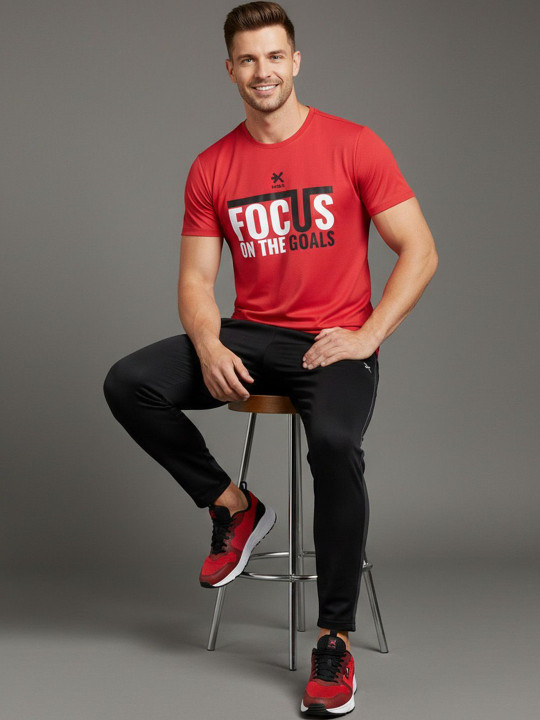 HRX by Hrithik Roshan Typography Printed Moisture Wicking T-shirt