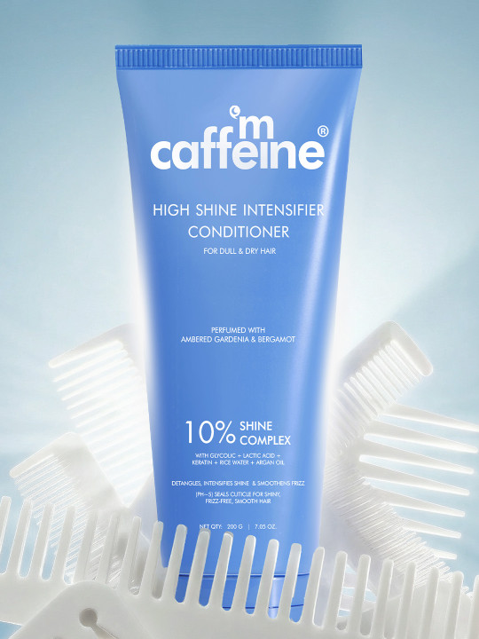 MCaffeine Glossy Hair Conditioner 10% Shine Complex Shinier Hair 48Hr Anti Frizz 200 G
