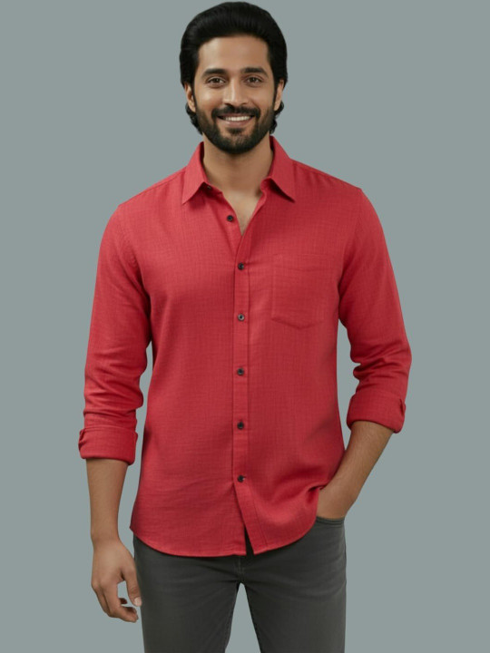 Vashuqi Men Smart Slim Fit Casual Shirt