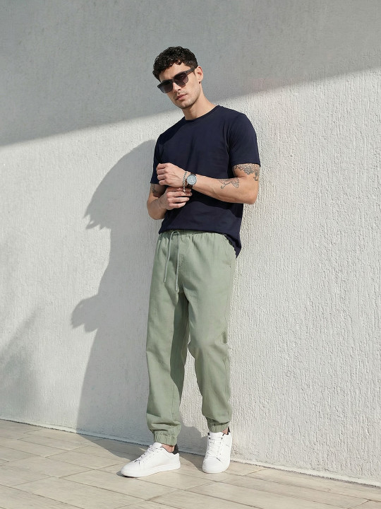 Roadster The Life Co. Men Pure Cotton Relaxed Fit Joggers