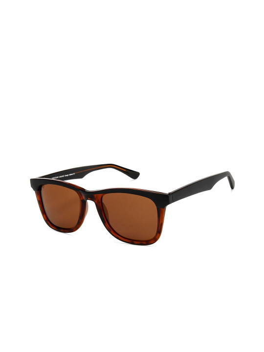 by Lenskart Unisex Brown Lens & Black Wayfarer Sunglasses with Polarised and UV Protected Lens