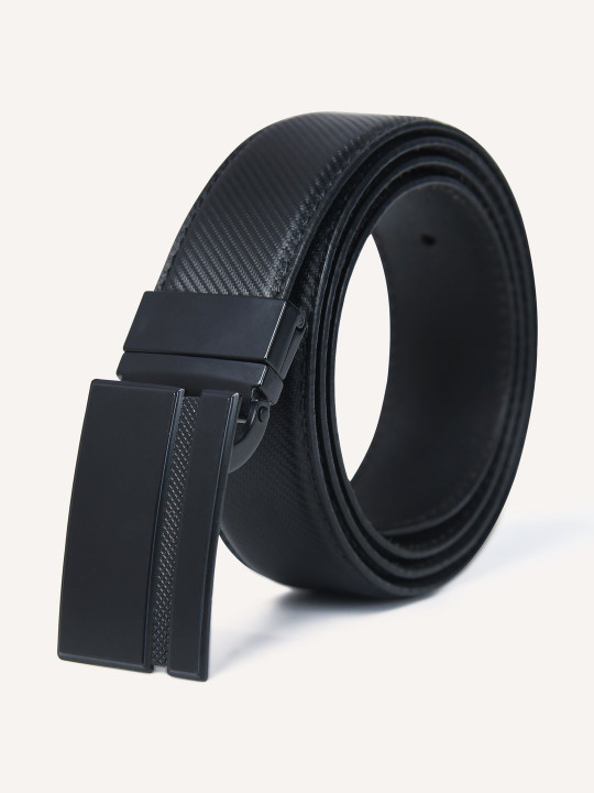 Silvano Men Textured Leather Formal Belt