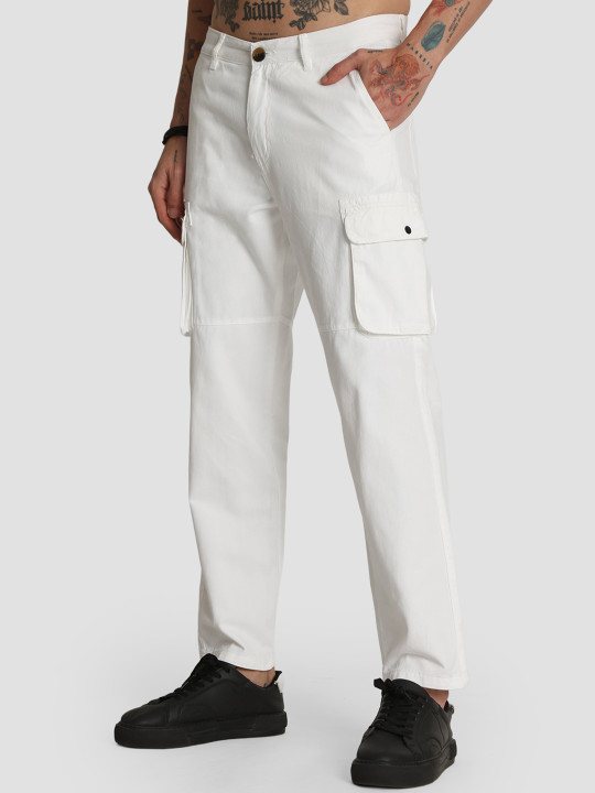 Roadster The Life Co. Men Mid-Rise Pure Cotton Cargo Trouser