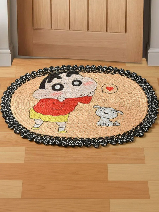 Yellow & Black Printed Soft & Thick No-Shredding Doormat