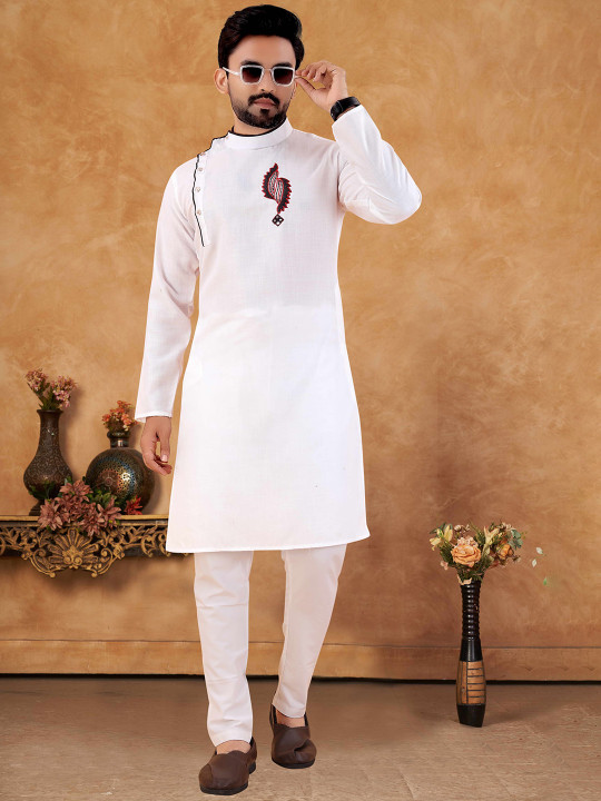 KC Kunj Creation Men Floral Handloom Kurta