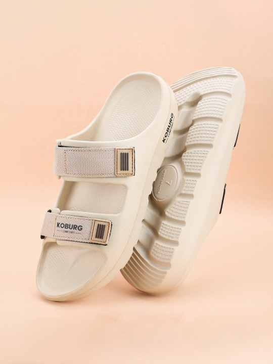 Koburg Nexa Men Comfortable Extra Soft Lightweight Nylon Velcro Slide Sandals