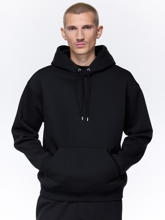 H&M Men Black Relaxed Fit Hoodie