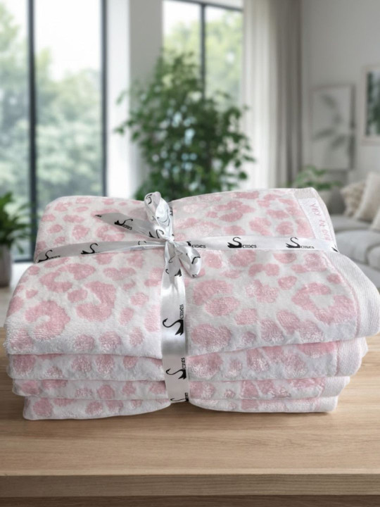 SENSES Pink 4 Piece Cotton 500 GSM Towel Set